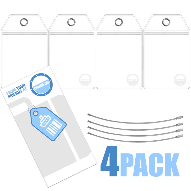 Cruise On Princess Cruise Luggage Tag Holder by Cruise On [4 Pack] Fits All Princess Ships & Tags, Cruise Essentials 2026 & 2027 - Clear Luggage Tags - Image 4